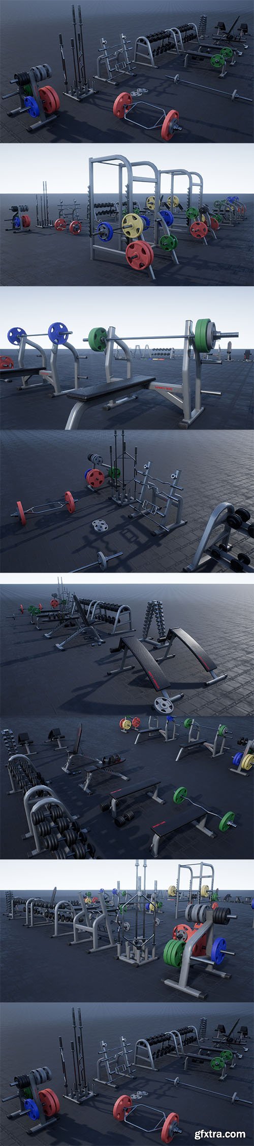 Cubebrush Gym Props Pack 01 Gfxtra