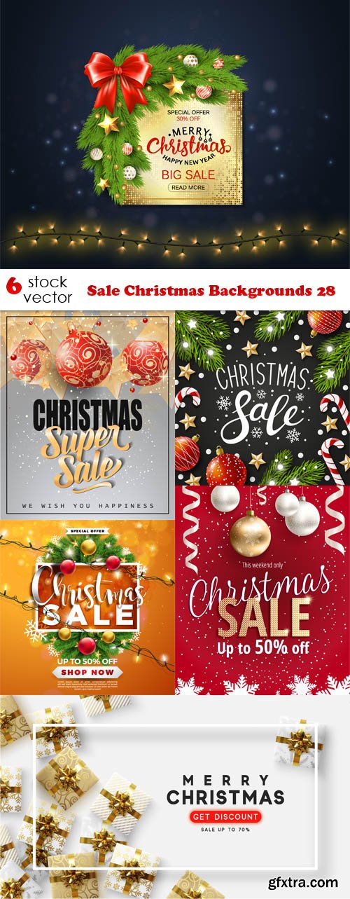 Vectors - Sale Christmas Backgrounds 28