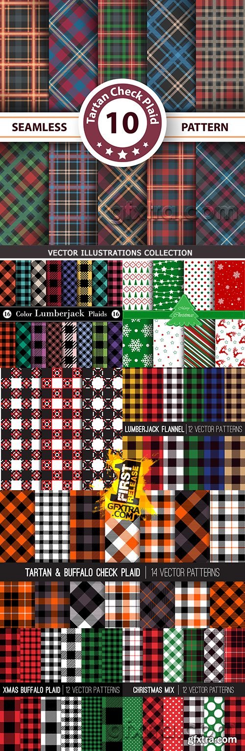 Merry Christmas decorative pattern checkered fabric