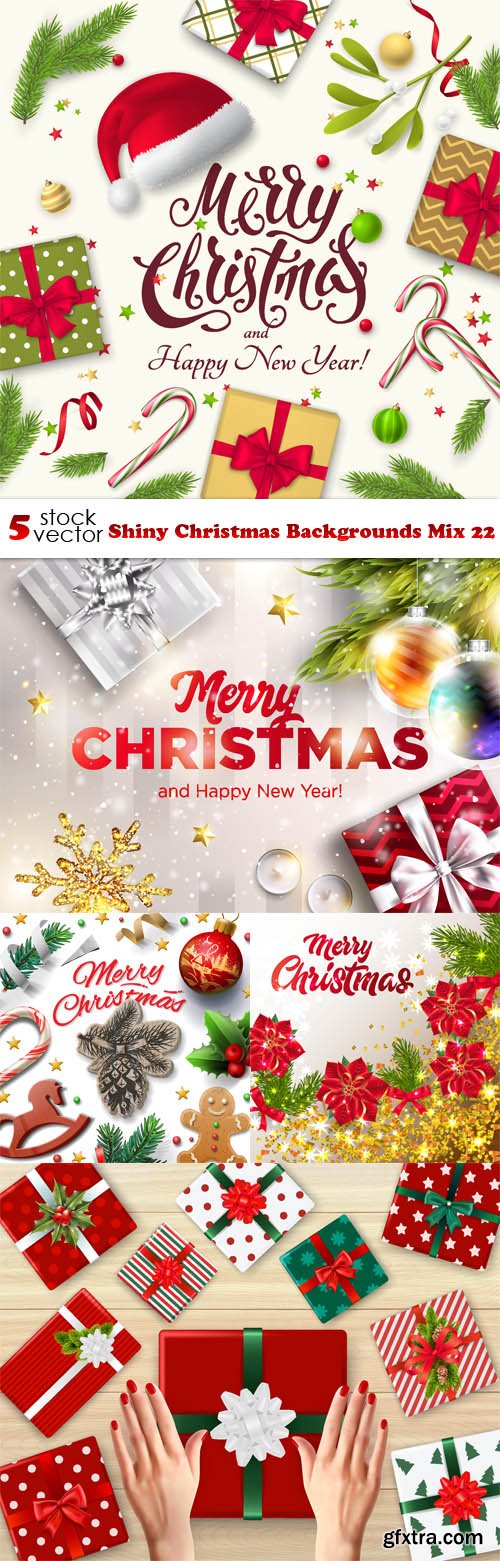 Vectors - Shiny Christmas Backgrounds Mix 22