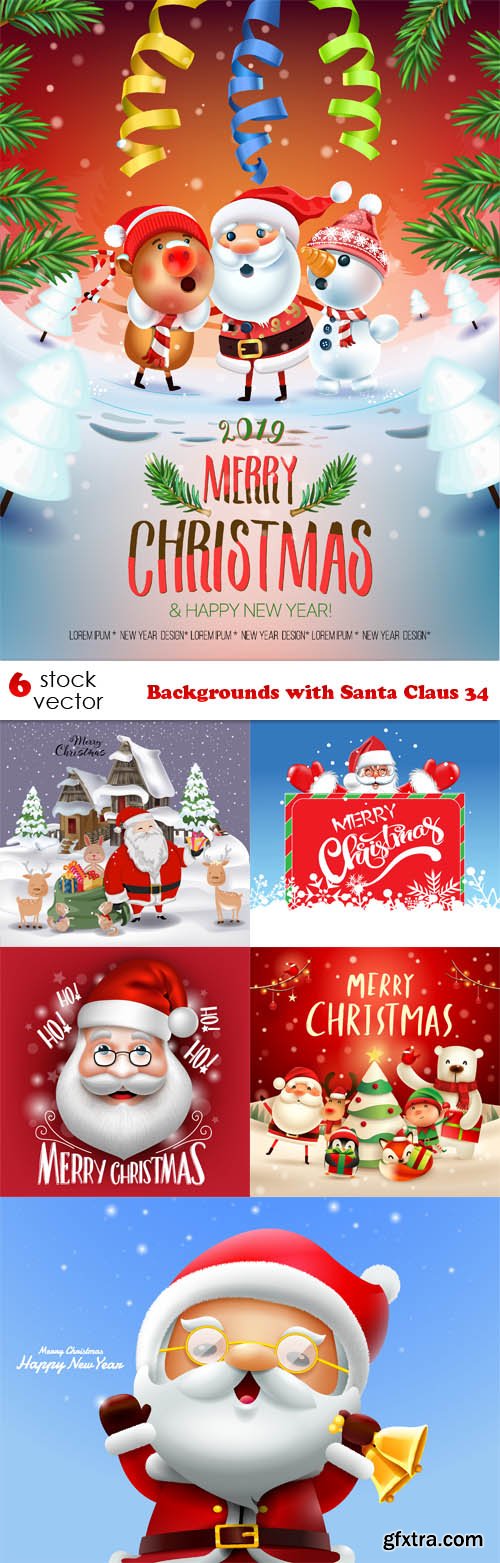 Vectors - Backgrounds with Santa Claus 34