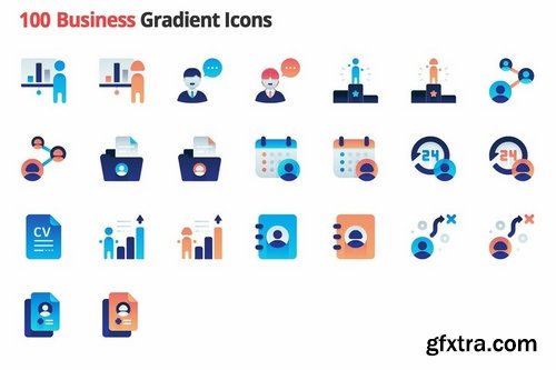 Business Employment Vector Gradient Icons