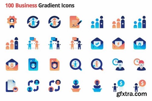 Business Employment Vector Gradient Icons