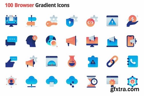 Browser Gradient Vector Icons