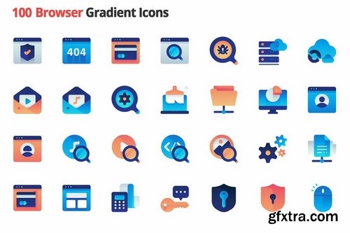 Browser Gradient Vector Icons