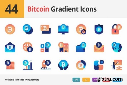 Bitcoin Gradient Vector Icons