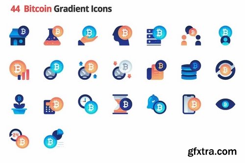 Bitcoin Gradient Vector Icons