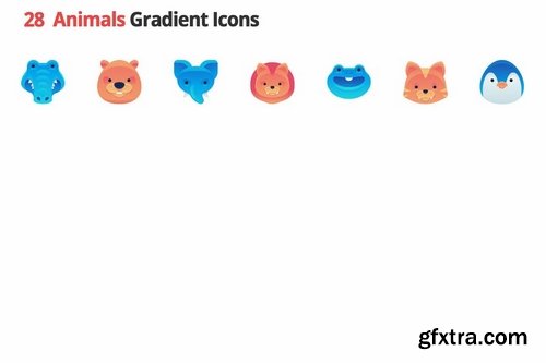 Animals Gradient Vector Icons