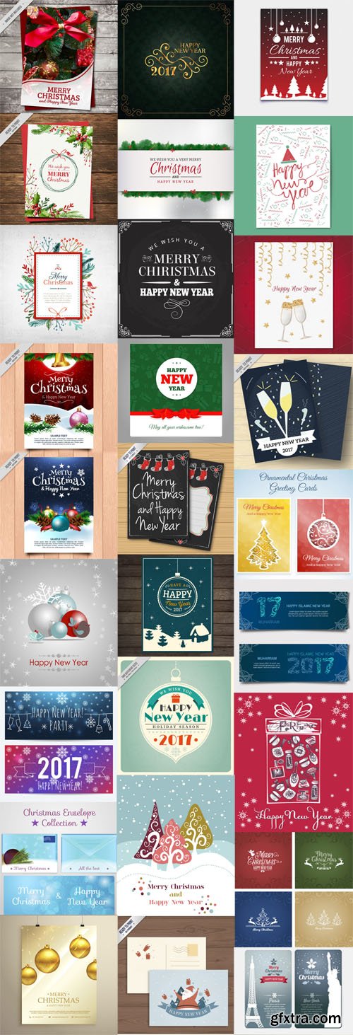 Christmas Cards Vector Collection 4