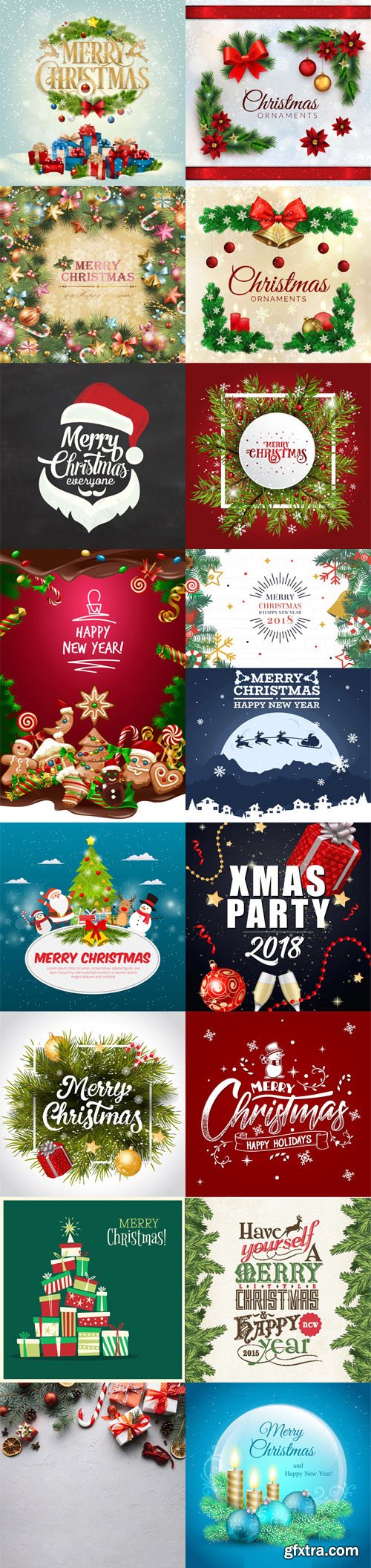 Christmas Backgrounds Vector Collection 2