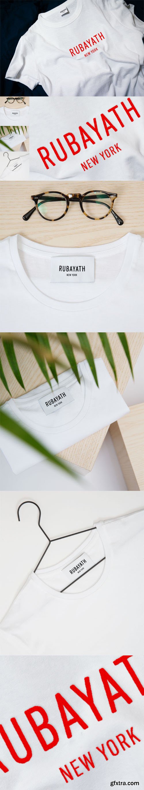 T-Shirt Stitched Logo & Tags PSD Mockup