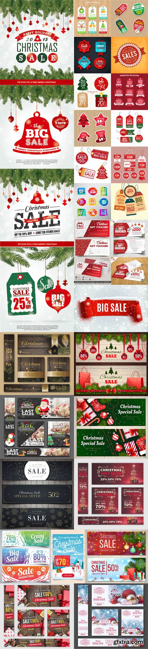 Holiday & Christmas Sales Vector Bundle 4