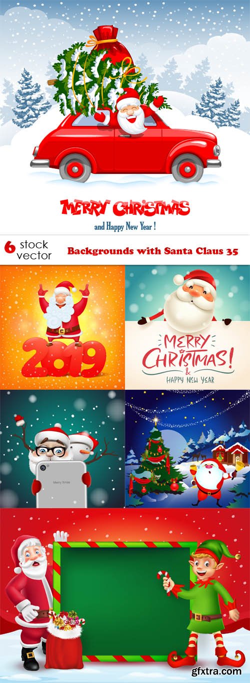 Vectors - Backgrounds with Santa Claus 35