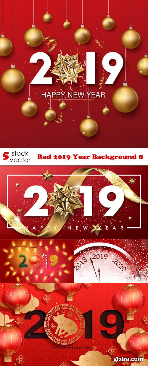 Vectors - Red 2019 Year Background 8