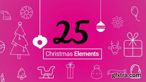 MA - 25 Christmas Outlined Elements Motion Graphics Templates 149708