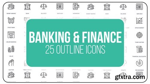 MotionArray - Banking And Finance - 25 Outline Icons After Effects Templates 149527