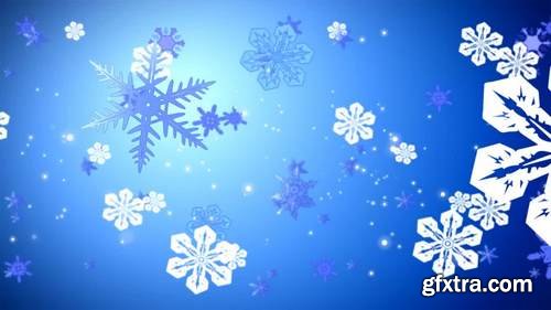 MA - Snowflakes Float 4K Background Stock Motion Graphics 150013