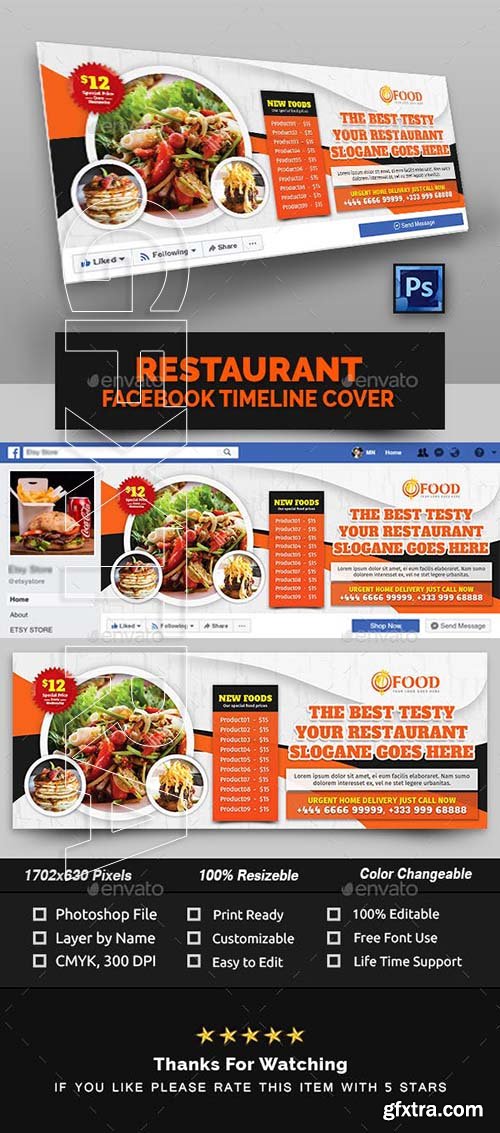 GraphicRiver - Restaurant Facebook Cover 22882504