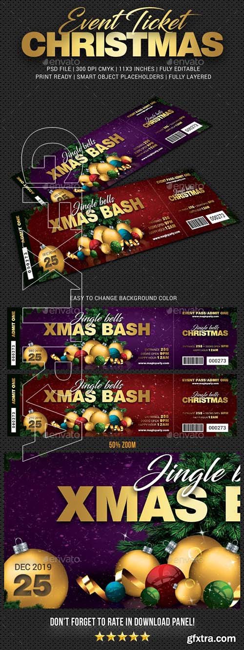 GraphicRiver - Xmas Bash Party Event Ticket 22968889