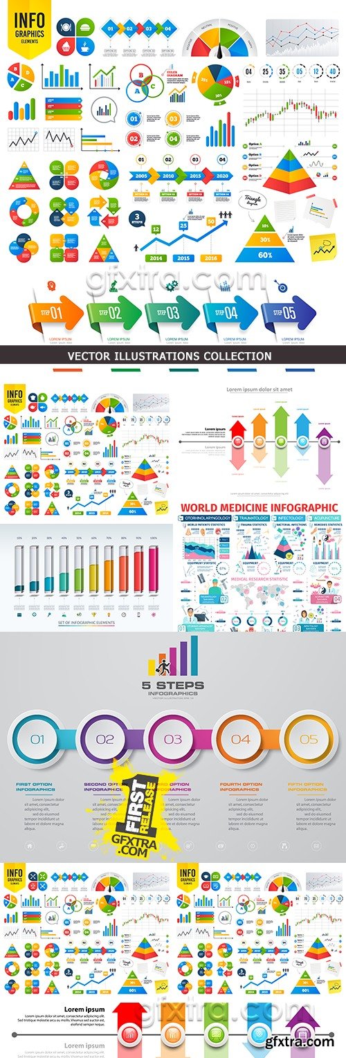 Modern infographics business options elements 24