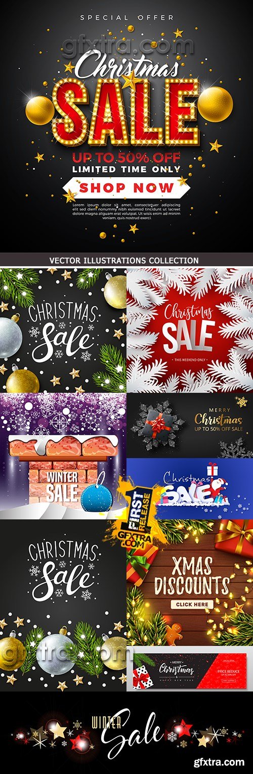 Christmas festive sentence and sale market design