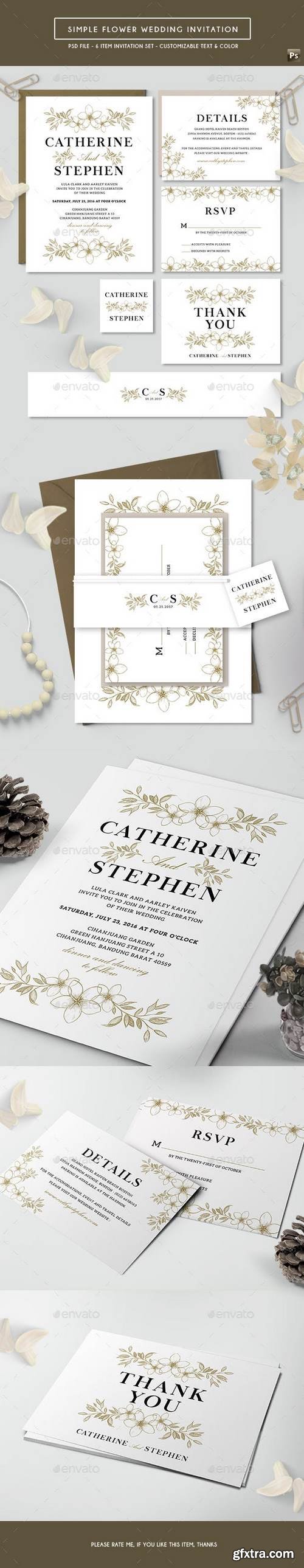 Graphicriver - Simple Flower Wedding Invitation 17743313