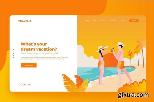 Travel booking App Vector Illustration