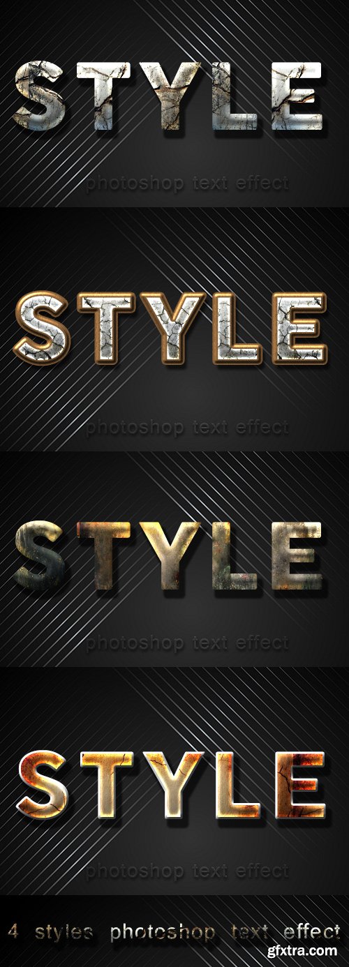 4 styles photoshop text effect