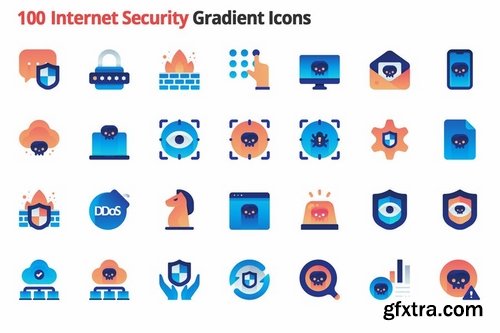 Internet Security Vector Gradient Icons