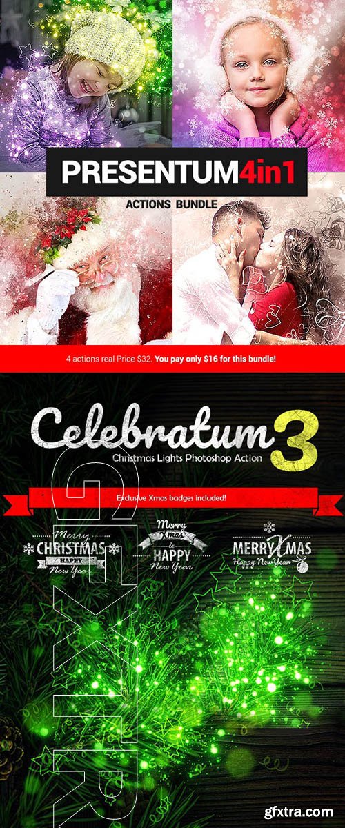 GraphicRiver - Presentum - 4in1 Photoshop Actions Bundle 22885539