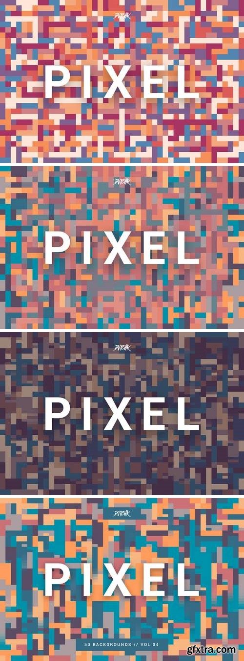 Pixel | Colorful Motion Square Backgrounds | V. 04