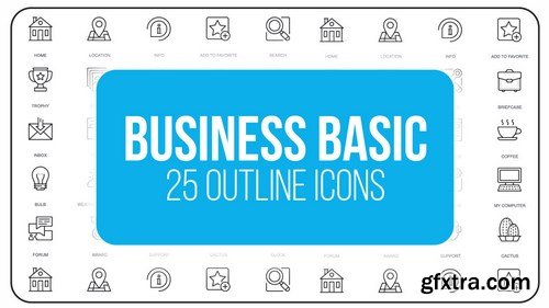MA - Business Basic - 25 Outline Animated Icons After Effects Templates 149557
