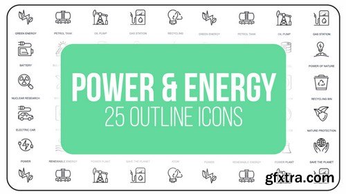 MA - Power And Energy 2 - 25 Outline Icons After Effects Templates 149603