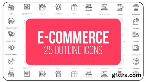 MA - E Commerce - 25 Outline Icons After Effects Templates 149578