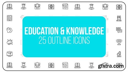 MA -  Education And Knowledge - 25 Outline Icons After Effects Templates 149585