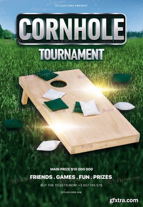 Cornhole Tournament PSD Flyer Template 2