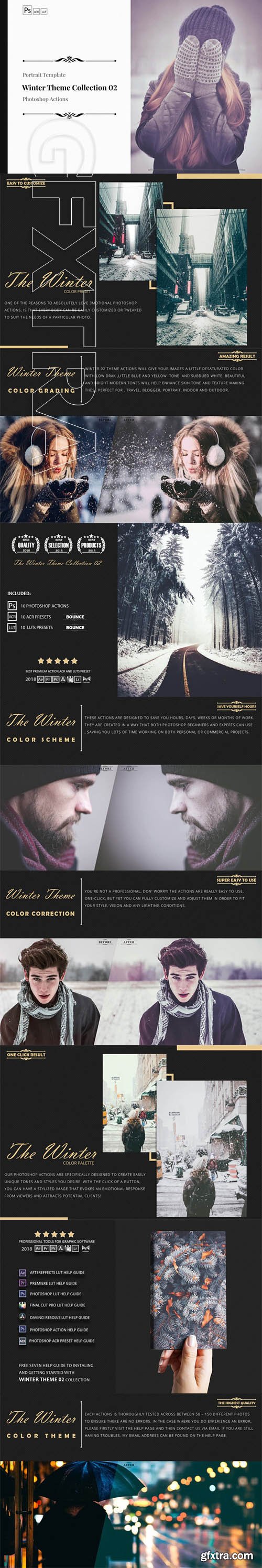 Winter Theme Color Grading Photoshop Actions Collection 02