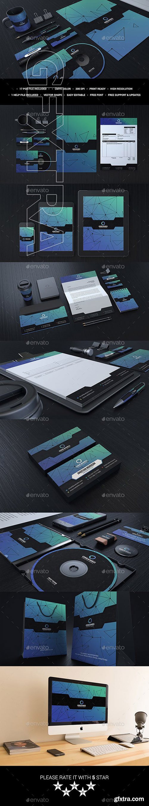 GraphicRiver - Blue Corporate Stationary Identity 22941625