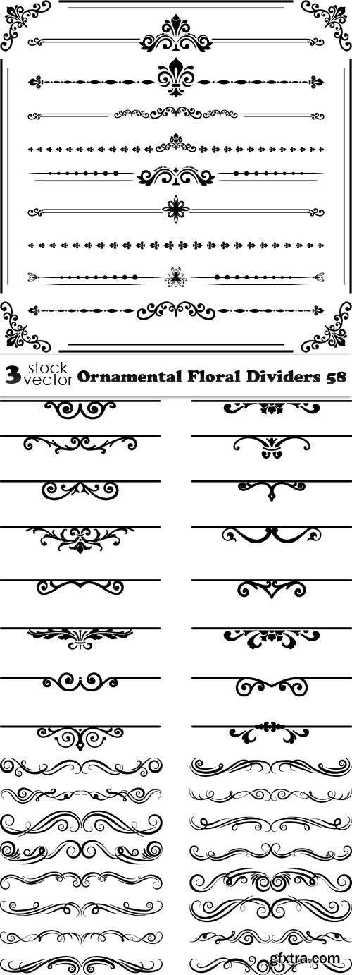 Vectors - Ornamental Floral Dividers 58