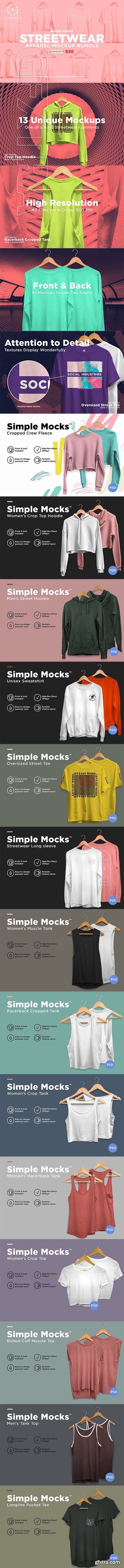 CreativeMarket - Streetwear Apparel Mockup Bundle 3182415