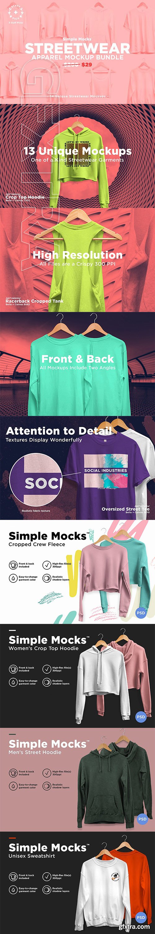 CreativeMarket - Streetwear Apparel Mockup Bundle 3182415