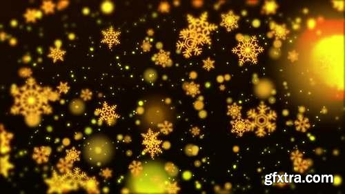 MA -  Gold Snowflakes Display Stock Motion Graphics 151701