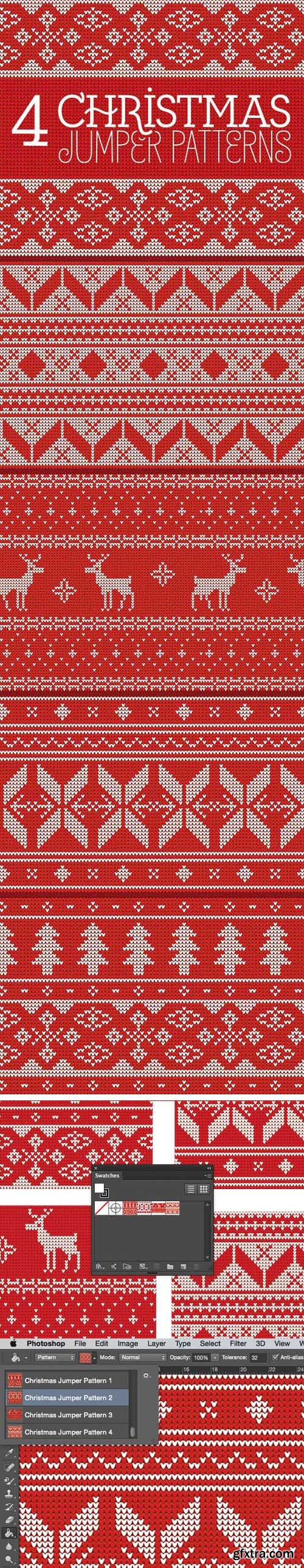 Knitted Christmas Jumper Seamless Patterns [Ai/PAT]