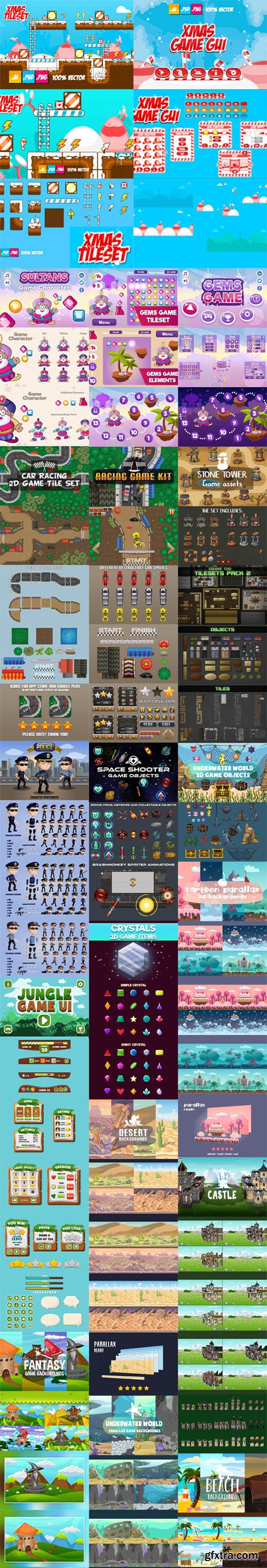 2D Game Assets Bundle in Vector