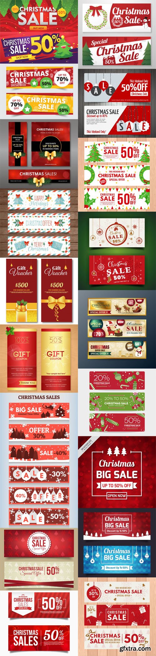 Holiday & Christmas Sales Vector Bundle 5