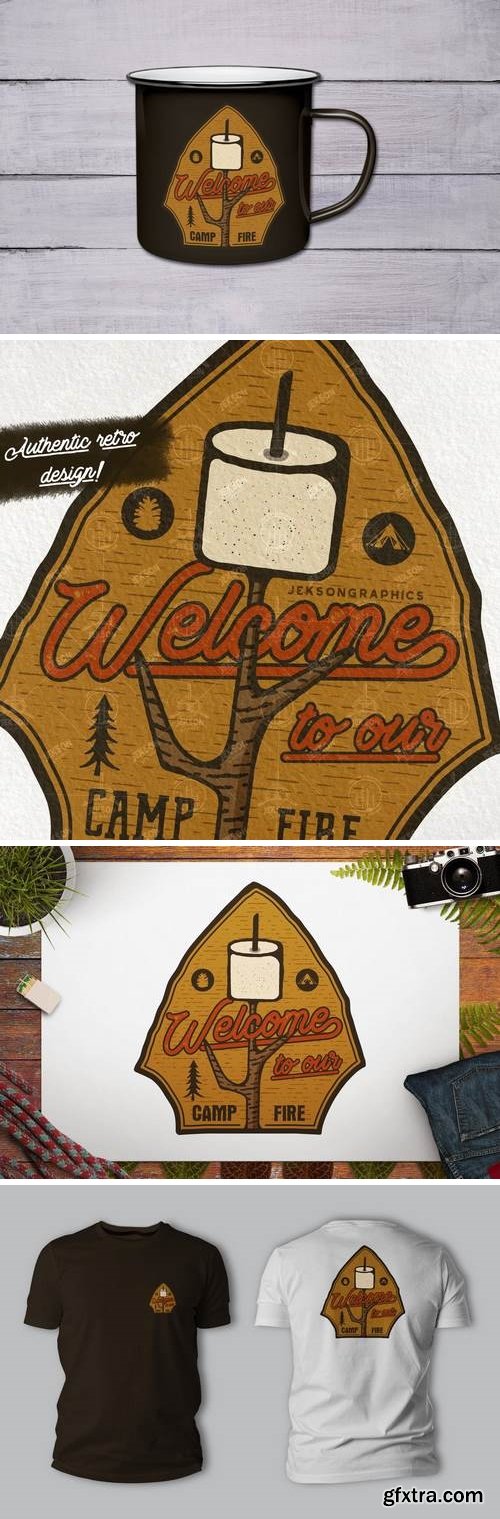 Camping Patch / Hiking Badge / Vintage Travel Logo