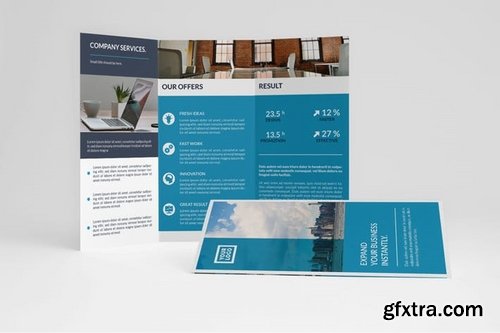 Blue Corporate Trifold