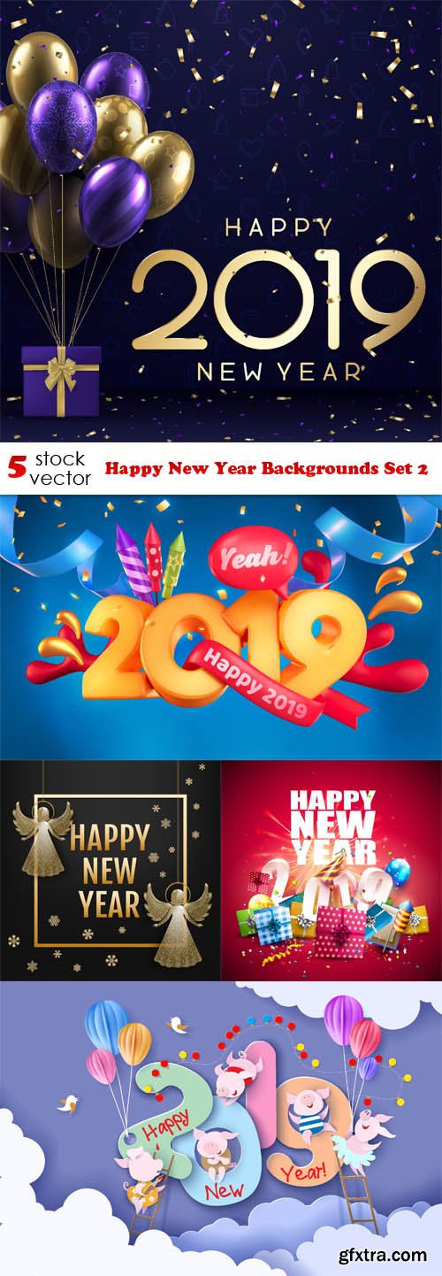 Vectors - Happy New Year Backgrounds Set 2