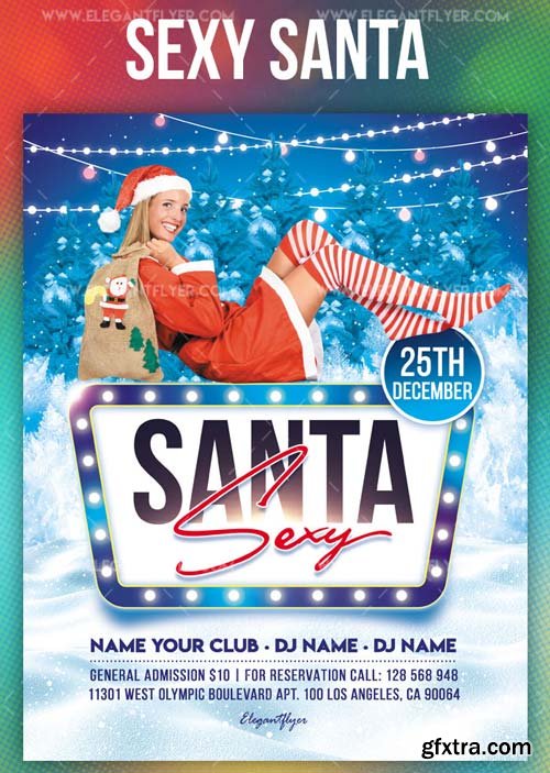 Sexy Santa V77 2018 Flyer PSD Template + Instagram template