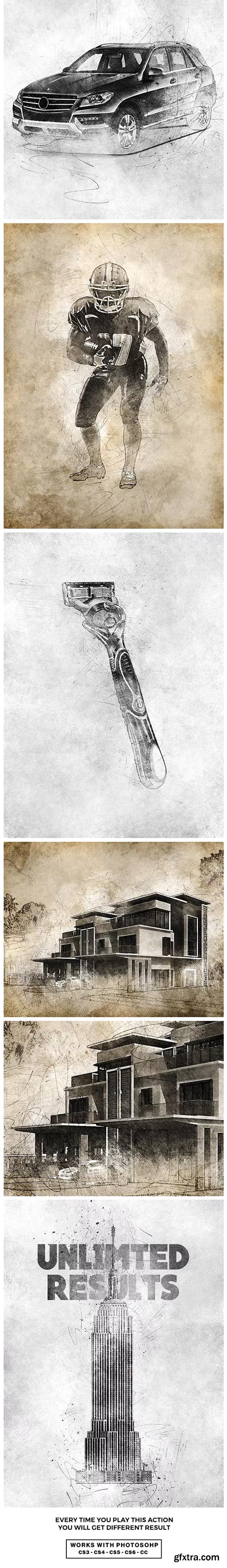 GraphicRiver - Pencil Sketch 2 Photoshop Action - 22727861